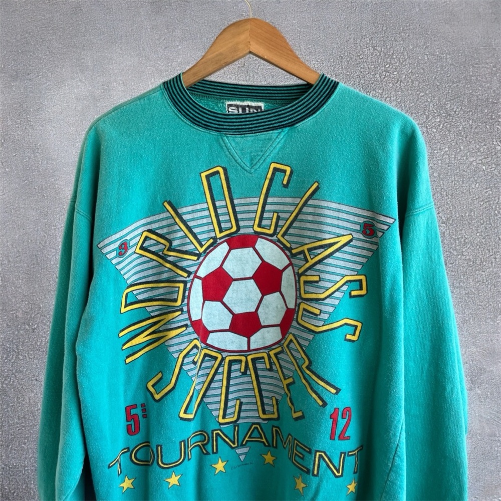 Vintage 90s World Class Soccer Tournament Crewneck Sweatshirt Sun Sportswear VTG